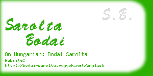 sarolta bodai business card